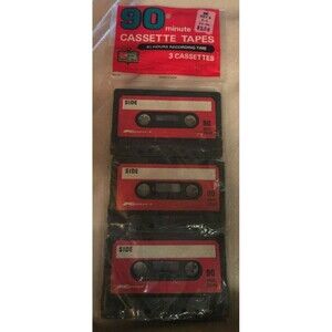 New Vintage 3Pk K Mart Brand 90 Minute Blank Cassette Tapes NOS